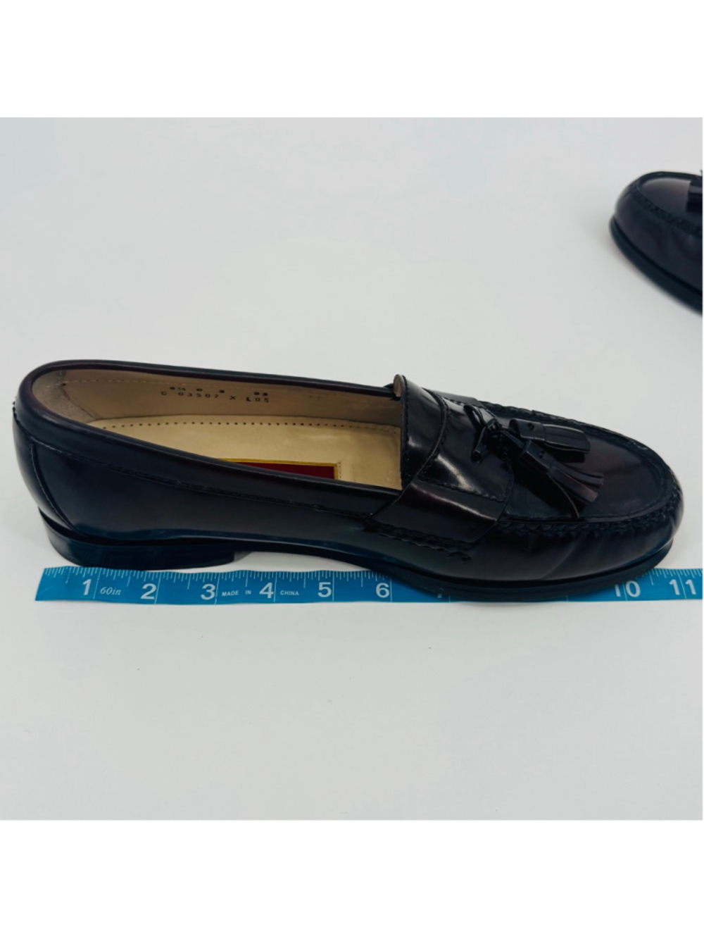 Vintage Cole Haan Burgundy Leather Tassel Loafers 8.5 - Picture 11 of 13